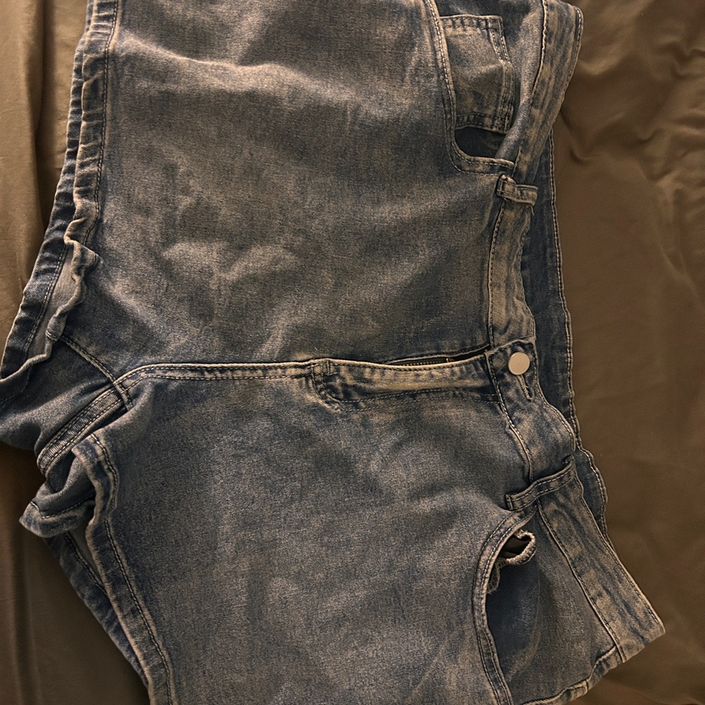 ROMWE patterned pocket denim shorts